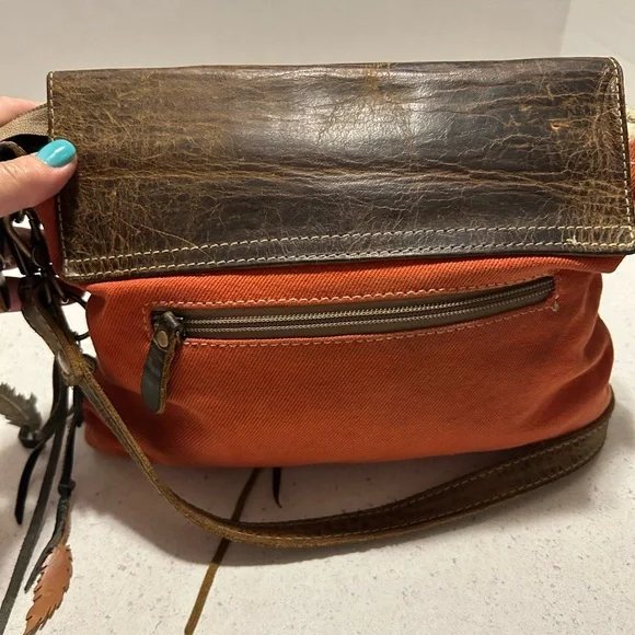 Myra Bag Brown and Multicolor Crossbody Bag - Picture 2 of 10